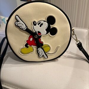 Disney Mickey Mouse Cream and Black Round Crossbody Bag
